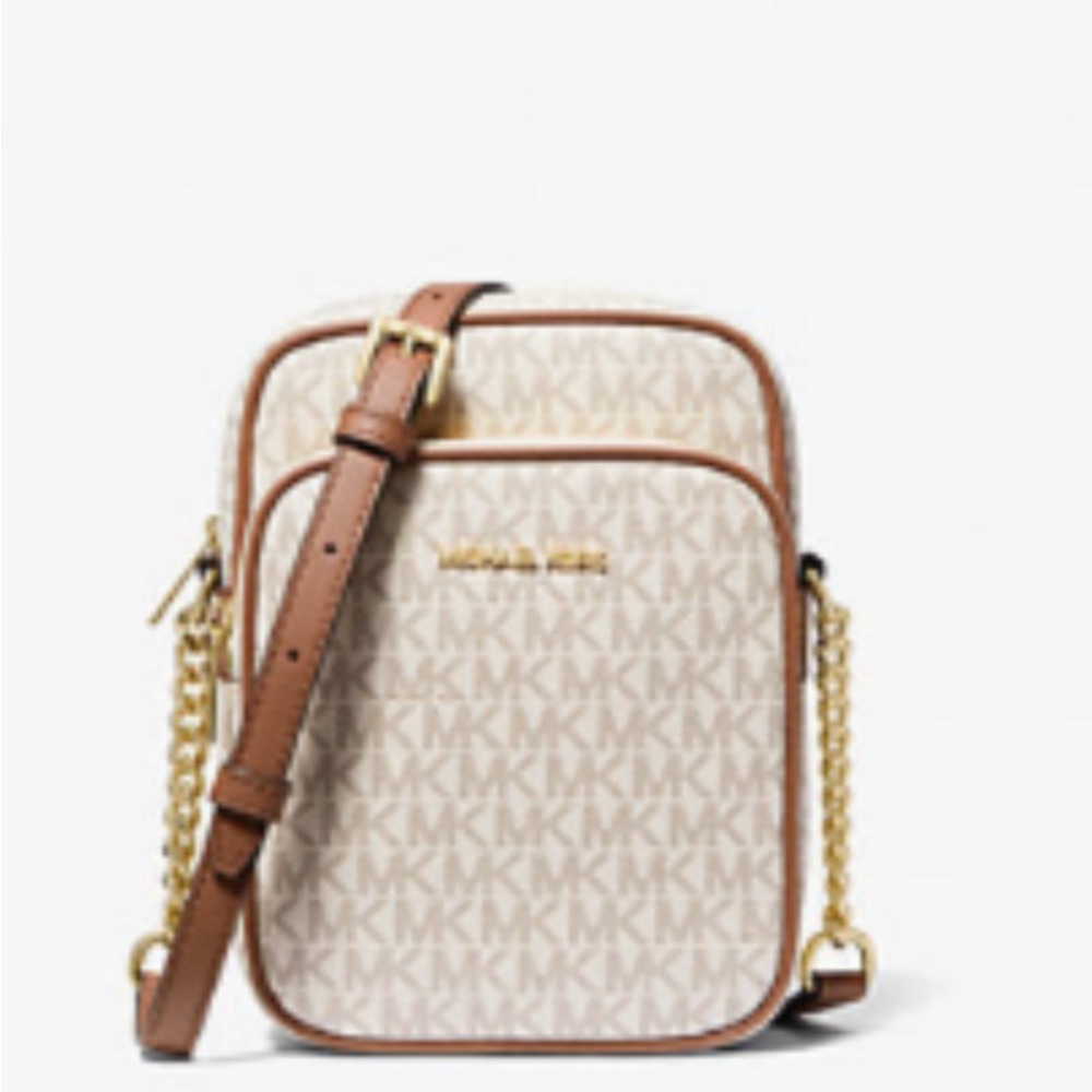 Michael Kors Tan and Cream Crossbody Bag